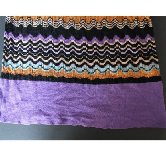M Missoni Merino Wool Blend Zip Zag Long Sleeve Tunic Knit Top Size EU 44 - Picture 6 of 8